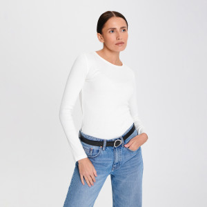Sinsay - Maglietta a maniche lunghe - Avorio - Da donna - 3834Z-01X