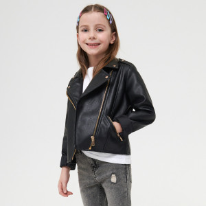 Sinsay - Kurtka ramoneska - Czarny - dziewczynka - 3843J-99X