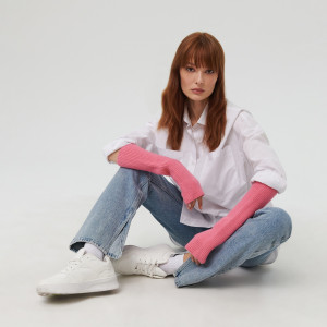 Sinsay - Rękawiczki mitenki - Różowy - damski - 3846O-30X