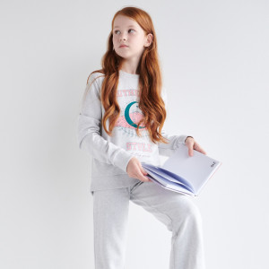 Sinsay - Bluza z nadrukiem - Jasny szary - dziewczynka - 3858O-09M