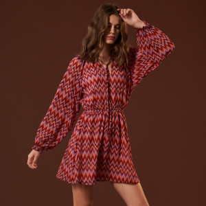 Sinsay - Sukienka mini ze wzorem - Wielobarwny - damski - 3859B-MLC