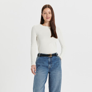 Sinsay - Langarmshirt - Elfenbein - damen - 3861Z-01X