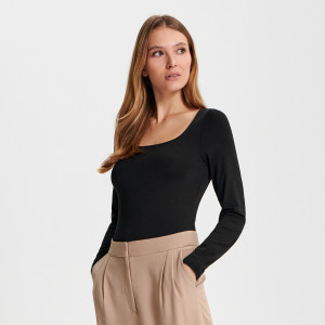 Sinsay - Body a maniche lunghe - Nero - Da donna - 3871Z-99X