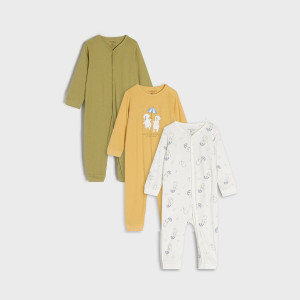 Sinsay - Pajacyki 3 pack - Beżowy - chłopiec - 3920J-12X