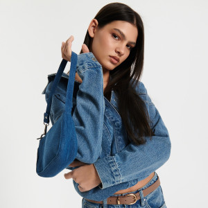 Sinsay - Torebka bagietka - Niebieski - damski - 3937K-50X