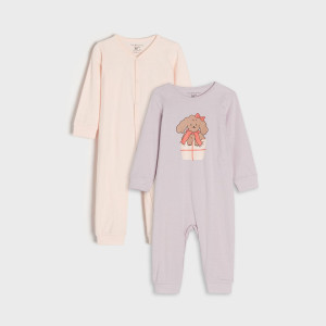 Sinsay - Pajacyki 2 pack - Fioletowy - dziewczynka - 3965J-45X