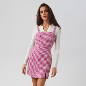 Sinsay - Sukienka mini w pepitkę - Fioletowy - damski - 3966F-44X