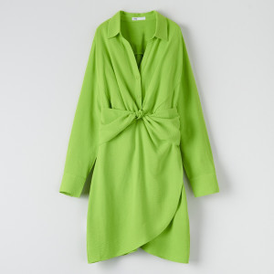 Sinsay - Minikleid mit Bindedetail - Grün - damen - 3967F-71X