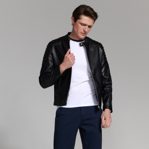 Sinsay - Kurtka biker - Czarny - męski - 3992F-99X