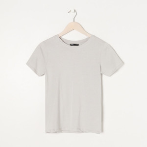 Sinsay - Koszulka basic - Jasny szary - damski - 4001F-09X