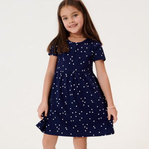 Sinsay - Vestido con fruncido - Azul marino - Niña - 4040M-59X