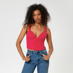 Sinsay - Top a corsetto - Rosa - Da donna - 4070F-43X