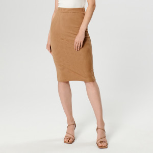 Sinsay - Spódnica midi ołówkowa - Beżowy - damski - 4116F-80X