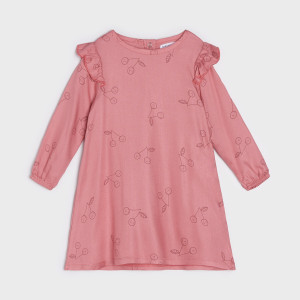 Sinsay - Rochie cu detalii cu volănașe - Roz - Fetițe - 4203R-38X