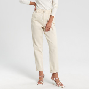 Sinsay - Rifle high waist paperbag - Krémová - Žena - 4247F-02J
