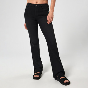 Sinsay - Jeansy flare mid waist - Czarny - damski - 4249F-99J
