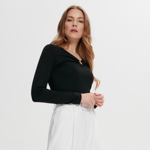 Sinsay - Long sleeve blouse - Nero - Da donna - 4280F-99X