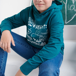 Sinsay - Bluza z nadrukiem - Turkusowy - chłopiec - 4329O-67X