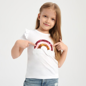 Sinsay - Koszulka z nadrukiem - Biały - dziewczynka - 433AD-00X