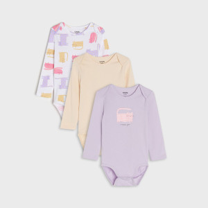 Sinsay - Body 3 pack - Fioletowy - dziewczynka - 4407R-04X