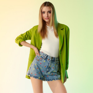 Sinsay - Blazer oversize - Verde - Mujeres - 4444O-71X