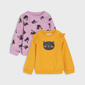 Sinsay - Sweatshirt, 2er-Pack - Purpur - Mädchen - 4463R-04X