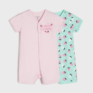 Sinsay - Rampersy 2 pack - Turkusowy - dziewczynka - 4464J-06X