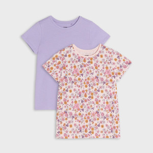 Sinsay - Koszulki 2 pack - Fioletowy - dziewczynka - 446AD-04X