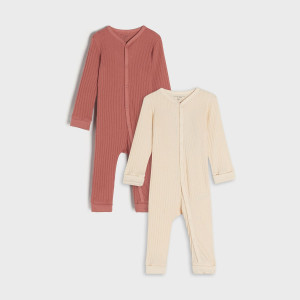 Sinsay - Pajacyki 2 pack - Fioletowy - dziewczynka - 4470J-34X