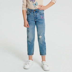 Sinsay - Jeansy mom - Niebieski - dziewczynka - 4476T-50J