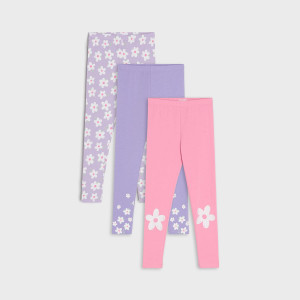 Sinsay - Legginsy 3 pack - Fioletowy - dziewczynka - 447AD-45X