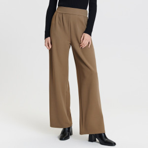 Sinsay - Spodnie wide leg - Brązowy - damski - 4501X-98X