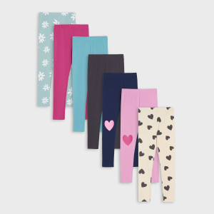Sinsay - Legginsy 7 pack - Multicolor - dziewczynka - 452AD-MLC