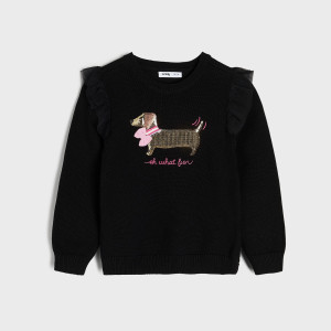 Sinsay - Sweter z cekinami - Czarny - dziewczynka - 4558O-99X