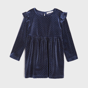 Sinsay - Sukienka z falbankami - Granatowy - dziewczynka - 4597O-59X
