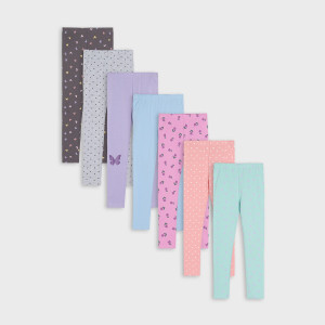 Sinsay - Legginsy 7 pack - Wielobarwny - dziewczynka - 460AD-MLC