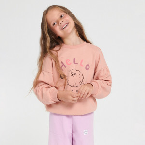 Sinsay - Bluza z nadrukiem - Różowy - dziewczynka - 4616R-39X