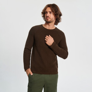 Sinsay - Maglione a nido d’ape - Marrone - Da uomo - 4621A-88X