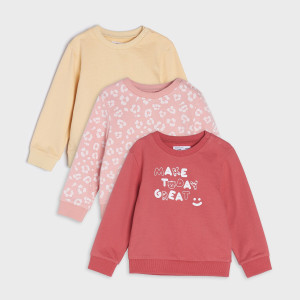 Sinsay - Bluzy 3 pack - Pomarańczowy - dziewczynka - 4628O-24X