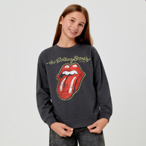 Sinsay - The Rolling Stones kapucnis pulóver - Szürke - Lány - 4640R-86X