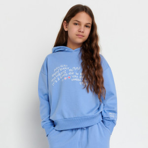 Sinsay - Bluza z kapturem - Niebieski - dziewczynka - 4653Z-50X