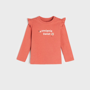 Sinsay - Koszulka z falbankami - Pomarańczowy - dziewczynka - 4658O-32X