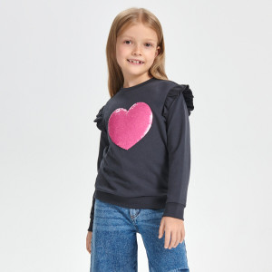 Sinsay - Bluza z cekinami - Szary - dziewczynka - 4659Z-90X