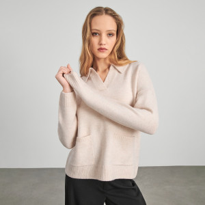 Sinsay - Sweter z miękkiej dzianiny - Kremowy - damski - 4662F-02X