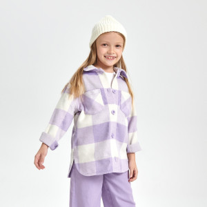 Sinsay - Jachetă shacket ecosez - Violet - Fetițe - 4692T-04X