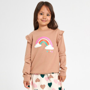 Sinsay - Bluza z nadrukiem - Brązowy - dziewczynka - 4707R-84X
