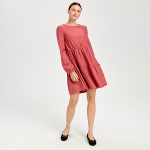 Sinsay - Sukienka mini babydoll - Różowy - damski - 4735X-39X