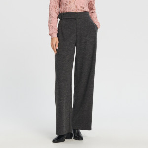 Sinsay - Spodnie wide leg - Szary - damski - 4765X-90M
