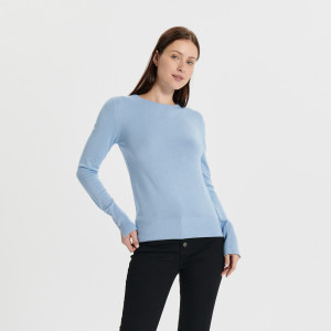 Sinsay - Pullover mit dekorativen Knöpfen - Blau - damen - 4769F-05X