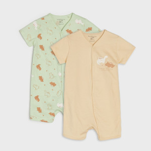 Sinsay - Rampersy 2 pack - Zielony - chłopiec - 4786R-07X